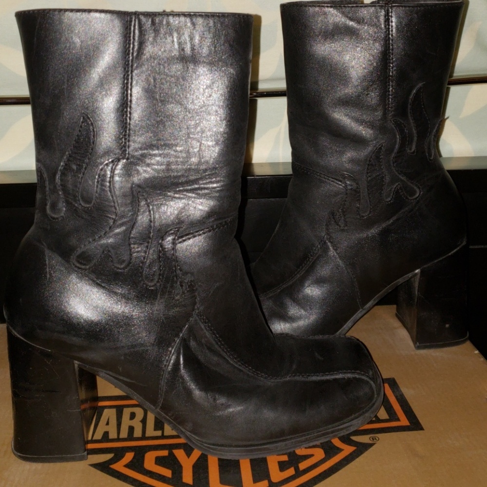 Woman Harley Davidson 3/4 leather boots